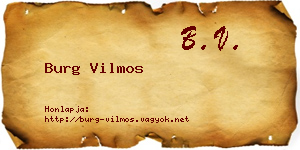 Burg Vilmos névjegykártya
